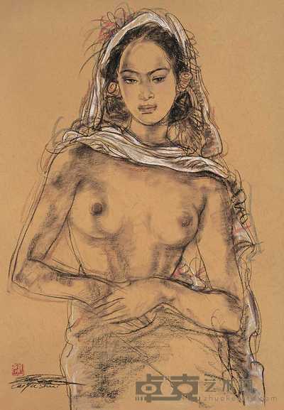 蔡玉水 美女图 镜心 79×55cm